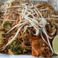 Fabulous Pad Thai! Travels well as carry out.   at Happy Thai in Bloomington