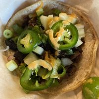 Mexigogi taco - sweet and spicy  at Chicana Vegana in Fullerton