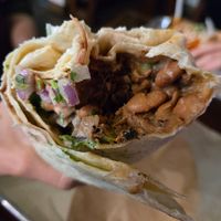 El classico burrito with sour cream added. Yum!!! at Chicana Vegana in Fullerton