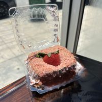 Strawberry crumble cake  at Chicana Vegana in Fullerton