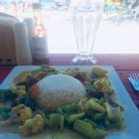 All the coconut! at Paradiso Cafe in Caye Caulker