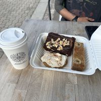 Cinnamon bun, brownie, banana breadd  at Mystic Coffee in Hollywood