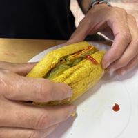 Vegan hot dog  at Mystic Coffee in Hollywood