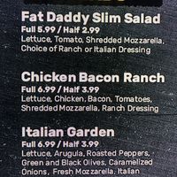 Menu at Fat Daddy's Pizzeria in Provo