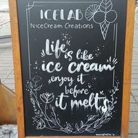 Nice motto at IceLab NiceCream Creations in Antwerpen