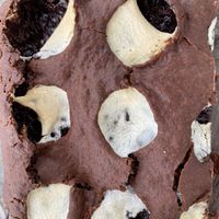 Gooey, chewy brownie with marshmallow.   at Root 66 Cafe in Santa Fe