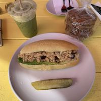 Tasty drink and sandwich.  at Root 66 Cafe in Santa Fe
