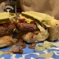 Impossible sliders with the Challah rolls!! Delicious!!  at Root 66 Cafe in Santa Fe