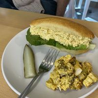 Egg Salad Sandwich with Tofu Curry  at Root 66 Cafe in Santa Fe