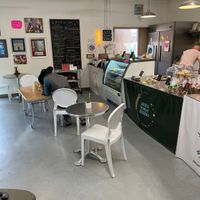4 tables outside and lots of seating outside.  at Root 66 Cafe in Santa Fe
