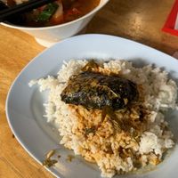 Penang curry with “fish” and Tom Yum noodle soup    at VeggieJ - อาหารเจสะพานหัน in Bangkok