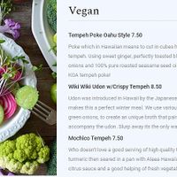 vegan menu at KOA Bistro & Bar in Ljubljana
