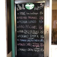 menu board at KOA Bistro & Bar in Ljubljana