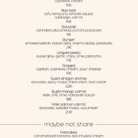 Lunch menu 2  at Koukoumi Hotel in Mykonos