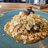 Risotto with sun-dried tomatoes and roasted almonds at Da Noi in Dusseldorf