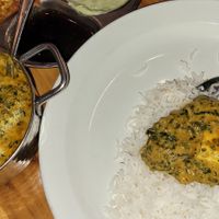 Palak paneer veganized into palak tofu at The Madras Cafe in Orlando
