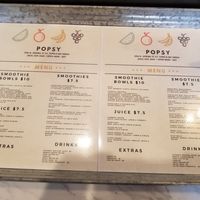Menu at PoPsy in Tupelo