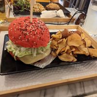 Beet burger - just okay at BEIJU HEALTHY FUN FOOD in Cascais