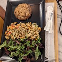 Mushroom burger with bali salad at BEIJU HEALTHY FUN FOOD in Cascais