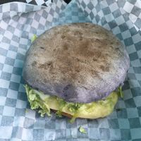 Carrot/chick peas patty burger at BEIJU HEALTHY FUN FOOD in Cascais