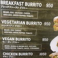 Menu in English at 9 Borden Coffee in Osaka