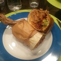 Delivery "Uno" burrito with jack fruit at Huracán in Costa Da Caparica