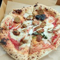 Margarita with beyond sausage at Dr Drooly in Munich