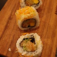 1st attempt with a vegan maki. Wrong! Salmon maki :( at Anonymous Sushi in Esposende