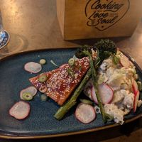 Tofu and potato salad at Majornas Bryggeri in Gothenburg