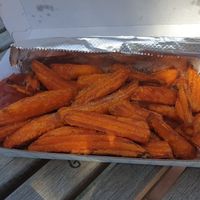 The sweet potato wedges are so good at Hunky Dory in Highett