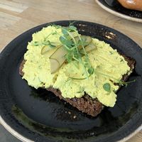 Black bread “egg butter” tofu sandwich  at Kringel in Tallinn