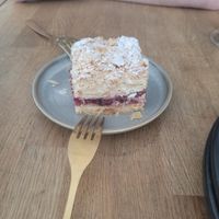 Napoleon cake with cherry jam at Kringel in Tallinn
