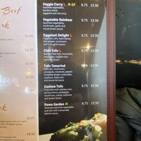 Vegetarian corner- two vegan items  at Rice Passions in Revere