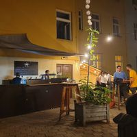 Backyard of pub at LIŠKA in Prague