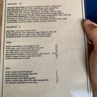 Drink menu, 2021-08-18 at Above Ground - Pop-up in Oakland