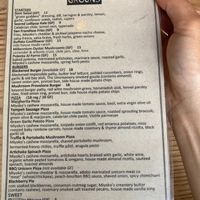 Food menu, 2021-08-18 at Above Ground - Pop-up in Oakland
