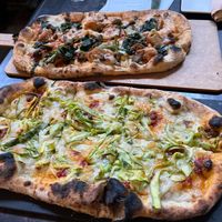Asparagus Meyer Lemon pizza (front)
 at Above Ground - Pop-up in Oakland