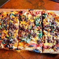 Tempeh sausage pizza at Above Ground - Pop-up in Oakland