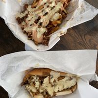 Chilli cheese fries and cheesesteak   at Viva! Vegetarian Grill - Food Cart in Eugene