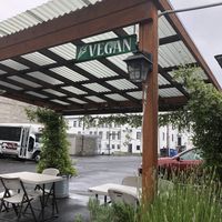 Sitting area  at Viva! Vegetarian Grill - Food Cart in Eugene