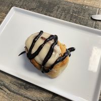 vegan cinnabon w/ vegan nutella drizzle  at Pizzanada in Bloomfield