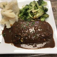 New style vegan meatloaf dinner. made from vegetables without beyond meat  at Pizzanada in Bloomfield