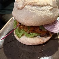 Mock chicken burger  at Peter Pane in Dusseldorf