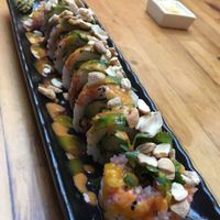 Spicy Vege Vege Roll with added spicy mango sauce (Vegan) at OCO Time in Ukiah