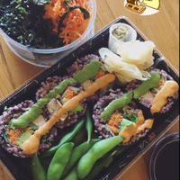 vegan Cucumber Salad & Kameko roll (brown rice) w/edamame from Oco’s Grab n Go at OCO Time in Ukiah