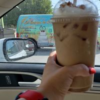 Iced horchata coffee with whip 🖤 at La Espiga De Oro in Salida