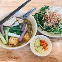 Soup with fresh herbs at Nuoc Leo Chay in Ho Chi Minh City