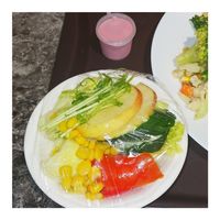 Salad and pink dressing at TiānRán Zhī Wèi - Taiwan Adventist Hospital in Taipei
