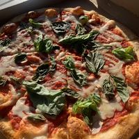 Marinara with Miyokos cheese added  at Acre Pizza in Petaluma