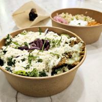 Soy Curl Shwarma Bowl with Tofu Feta at Kokomo in North Vancouver